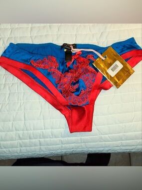 NWT Agent Provocateur Lottus brief Turquois/Red Size 4/L